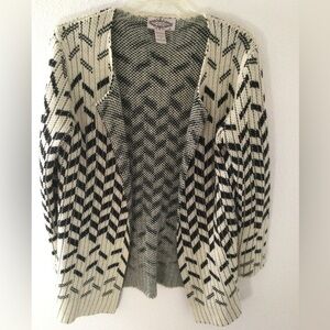 Oliver Black & Beige Longer Cardigan Sweater Leggings Acrylic Beautiful Size S
